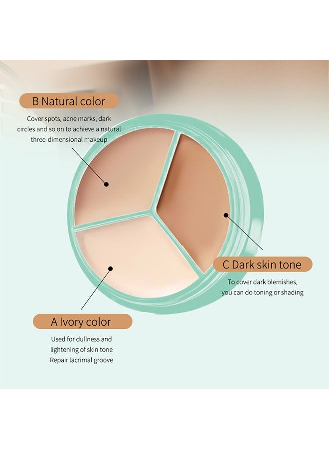 OCHEAL Aritistic Tri-Color Concealer, Tri Color Concealer for Dark Spots Acne Marks Dark Circles Dullness Cover Dark Blemishes Toning and Shadin Hydrating Moist and Moisturizing 3 in 1 Color Concealer - Image 4