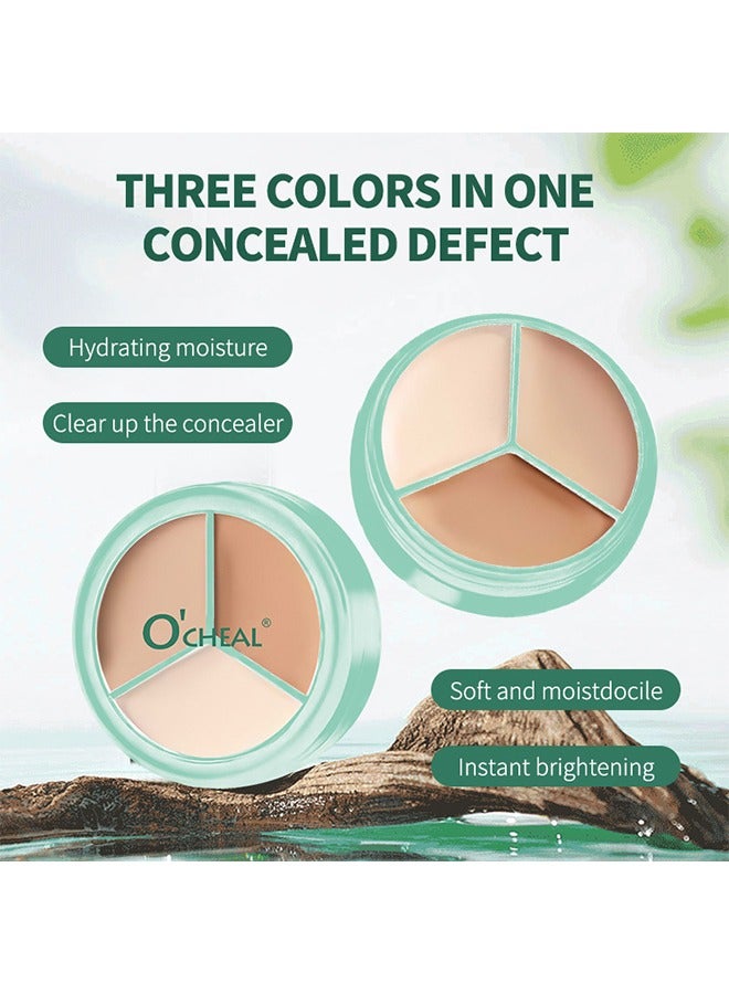 OCHEAL Aritistic Tri-Color Concealer, Tri Color Concealer for Dark Spots Acne Marks Dark Circles Dullness Cover Dark Blemishes Toning and Shadin Hydrating Moist and Moisturizing 3 in 1 Color Concealer - Image 3