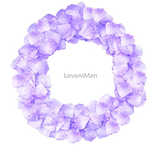 LOVENIMEN Rose Petals, 2000Pcs Silk Artificial Petals Flowers Home Party Decorations Wedding Bridal Decoration Wholesale Valentine Anniversary Ceremony Purple White - Image 2