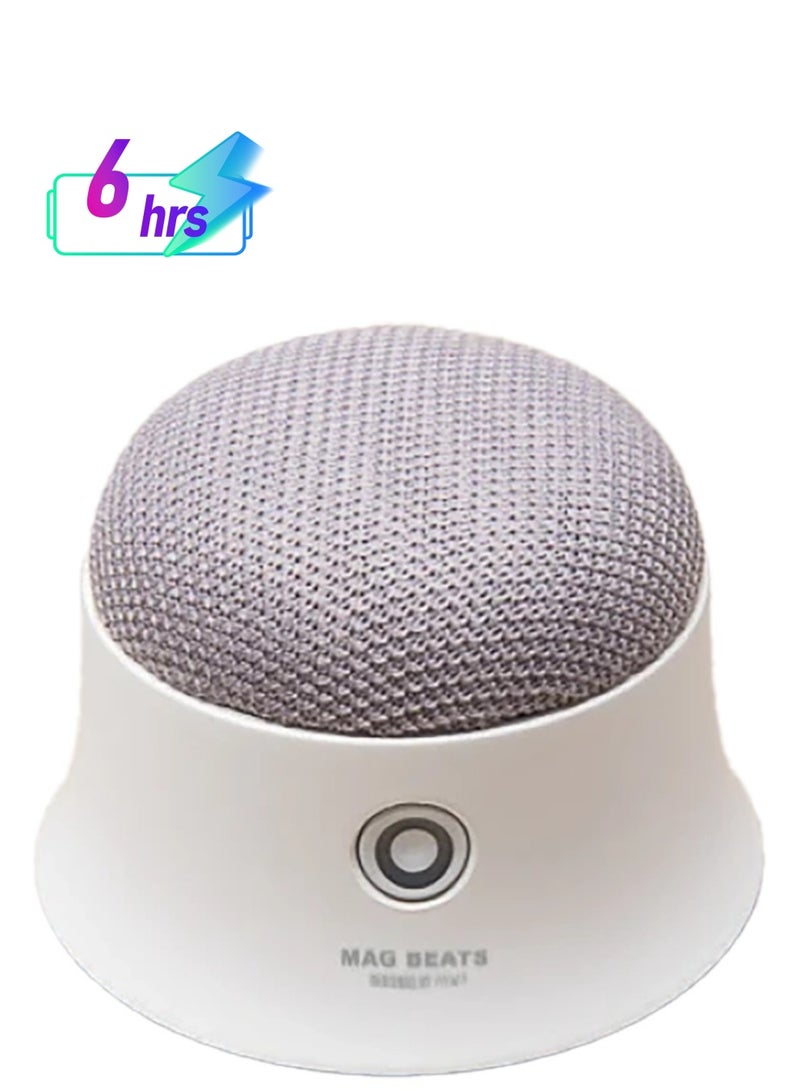 Pawa MagBeats Mini MagSafe Portable Bluetooth Speaker Lightweight and Easy to Carry / Enhanced Bass / Compact and Portable / MagSafe Absorption - White  - Image 1