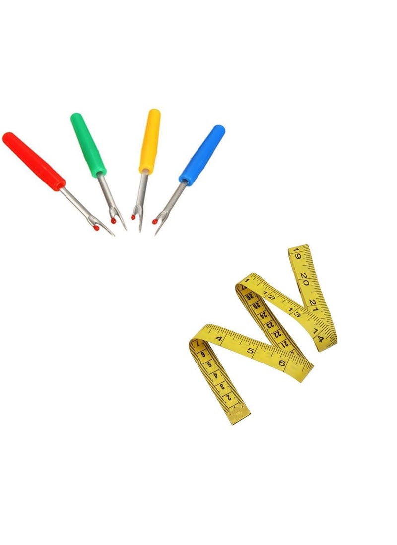 Generic Samaan dekho Sewing Combo Seam Ripper 4pc Measuring Tape 