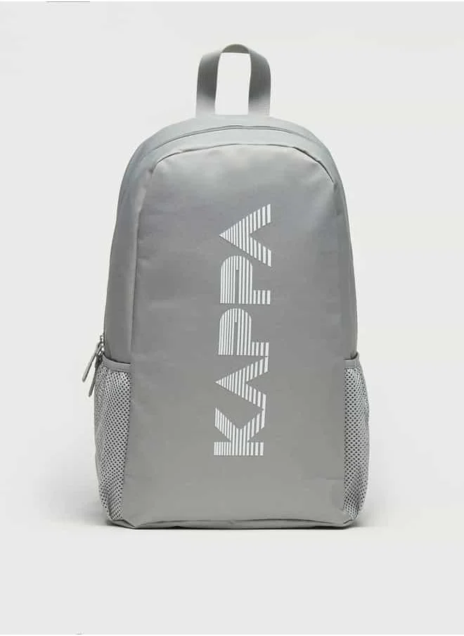 Kappa Kappa Logo Print Backpack with Adjustable Shoulder Straps