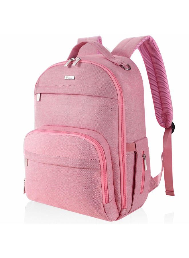 Voova Diaper Bag Backpack, Multifunction Travel Back Pack Maternity Baby Nappy Changing Bags with Changing Pad & Stroller Straps, Large Capacity,Waterproof and Stylish for Mom and Dad, Pink - Image 1