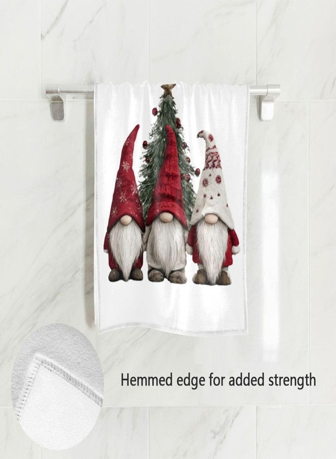 Vdsrup Christmas Gnomes Hand Towels Winter Trees Face Towel Soft Thin Guest Towel Portable Kitchen Tea Towels Dish Washcloths Bath Decorations Housewarming Gifts 16 X 30 in - Image 2