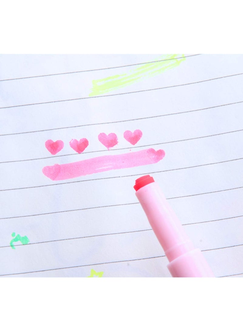 KASTWAVE 12-Pack Cute Candy Color Highlighters with Mini Stamper Tips for Coloring, Drawing, Illustrating, Journaling and Art Crafts, Creative School Classroom Self-Inking Stationery for Kids - Image 4