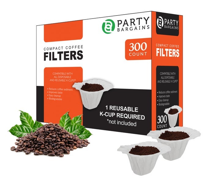 300COUNT PAPER COFFEE FILTERS COMPACT DESIGN WHITE SINGLEUSE FILTERS FOR KEURIG BREWERS AND COMPATIBLE WITH KCUP PODS 10 20 MODELS