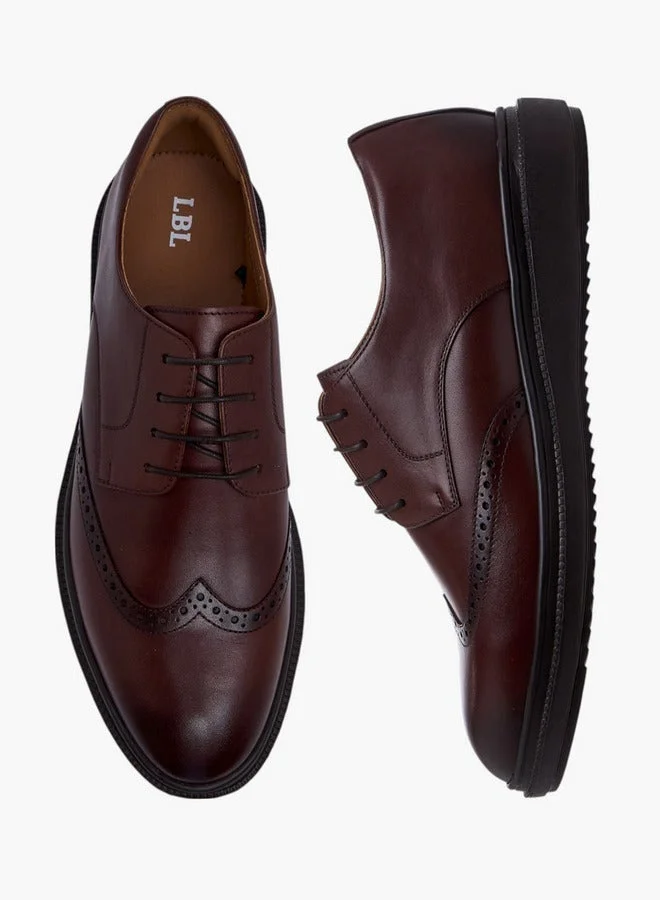 Cutout Detail Lace-Up Derby Shoes