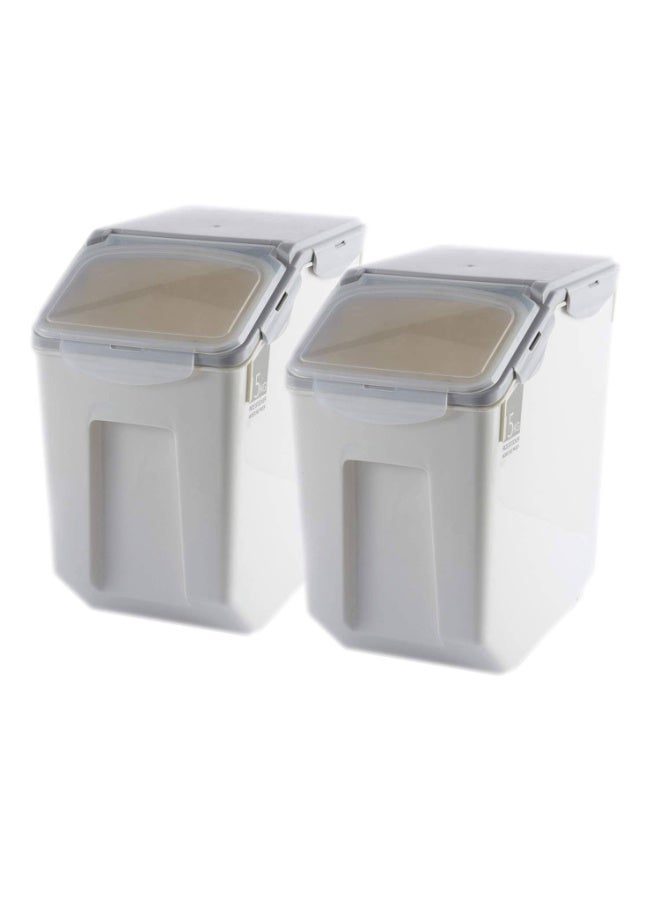 2-Piece Food Storage Box Set, White Plastic - Image 2