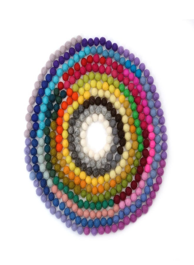 Glaciart One Wool Felt Balls Super Small (400 Pieces) 0.5 Centimeter - 0.2 Inch, Tiny Handmade Felted 40 Color (Red, Blue, Yellow, Black, Pastel and More) Bulk Small Puff for Felting and Jewelery - Image 1