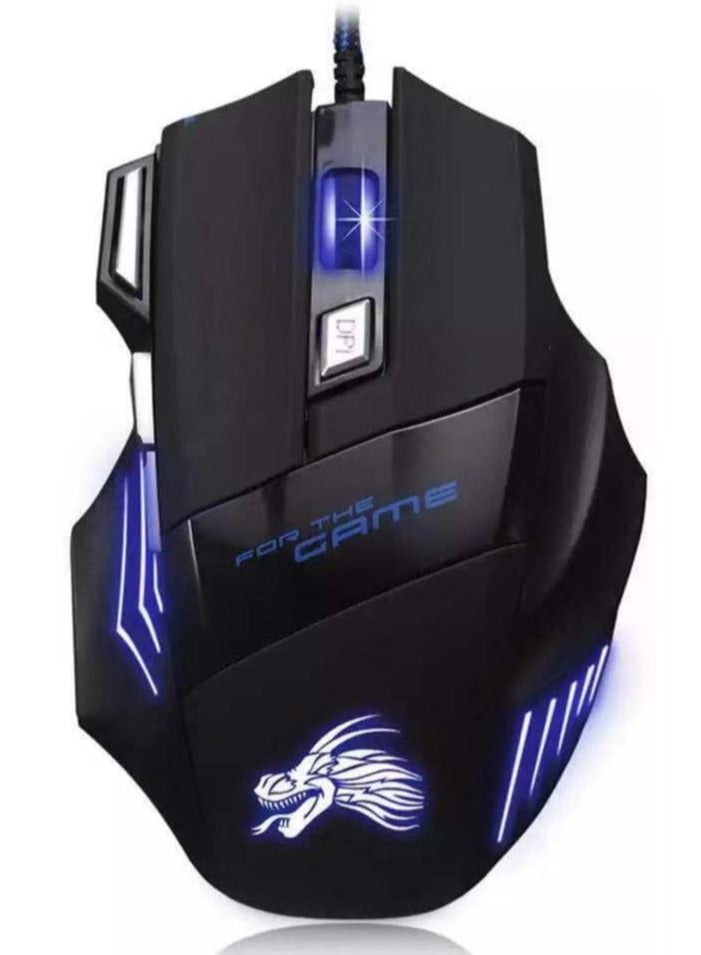 Gaming Mouse 7 on USB Wired LED Breathing Fire on 3200 DPI Laptop PC - Image 1