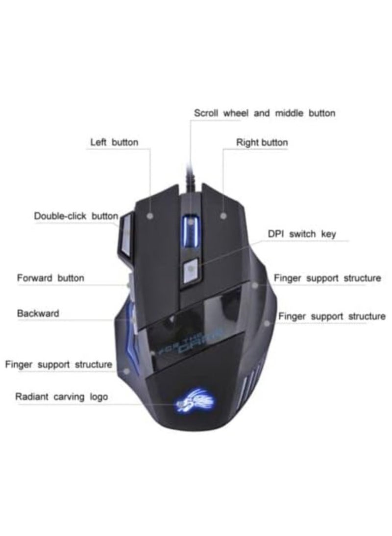 Gaming Mouse 7 on USB Wired LED Breathing Fire on 3200 DPI Laptop PC - Image 3