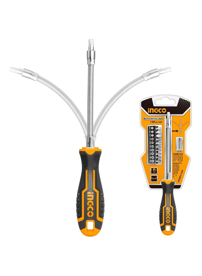 Ingco MALFAH ENTERPRISES 12 Pcs Flexible Shaft Screwdriver Set - AKSDFL1208 - Image 1