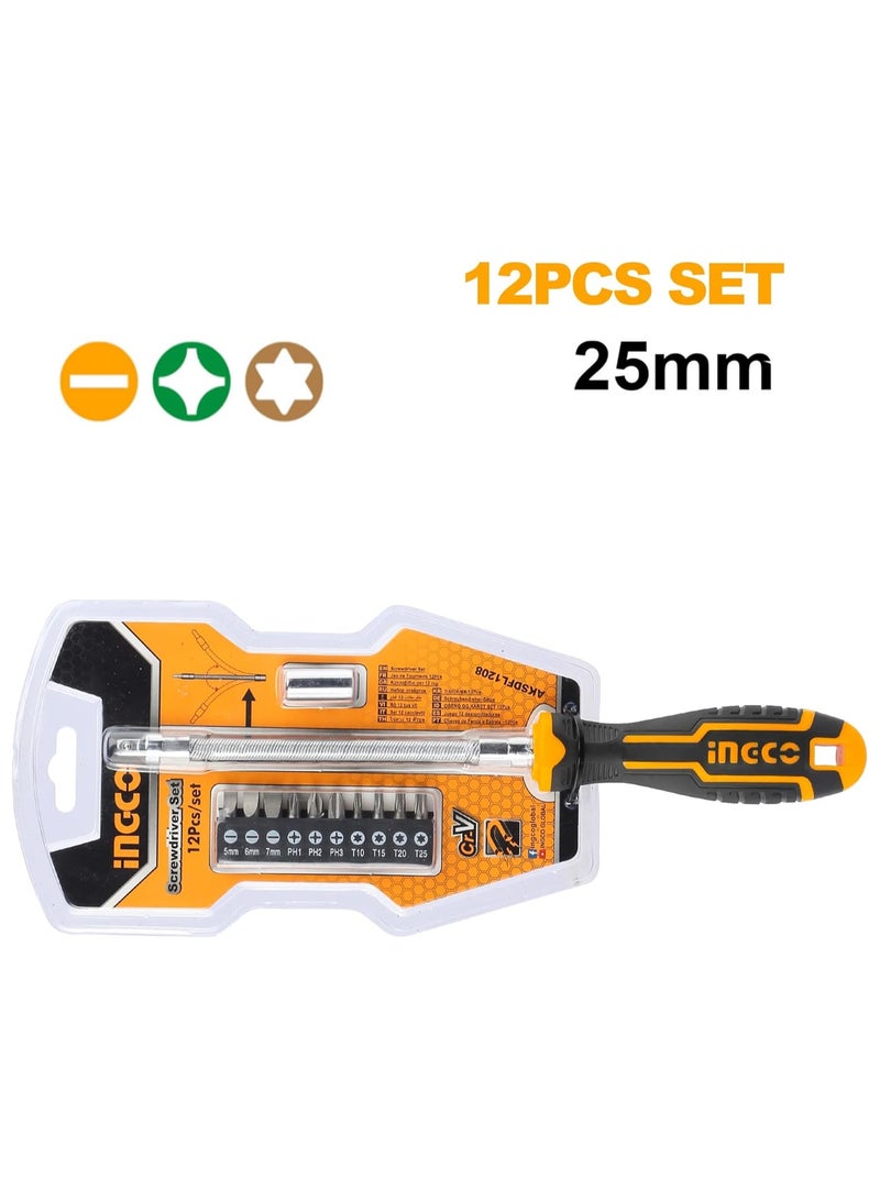 Ingco MALFAH ENTERPRISES 12 Pcs Flexible Shaft Screwdriver Set - AKSDFL1208 - Image 4