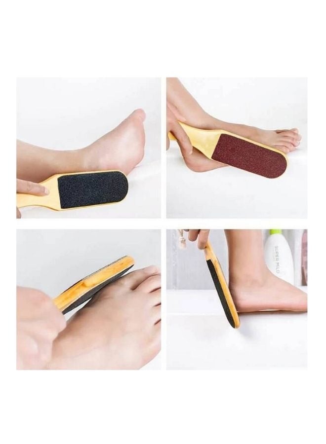 Double Sided Foot Scrubber With Wooden Handle Brown - Image 5