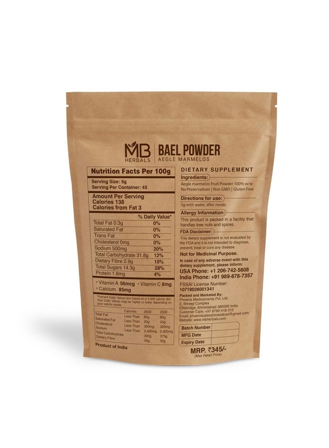 MB Herbals Bael Powder 8 oz (227 Gram / 0.5 LB) | Bael Fruit Powder - Image 2