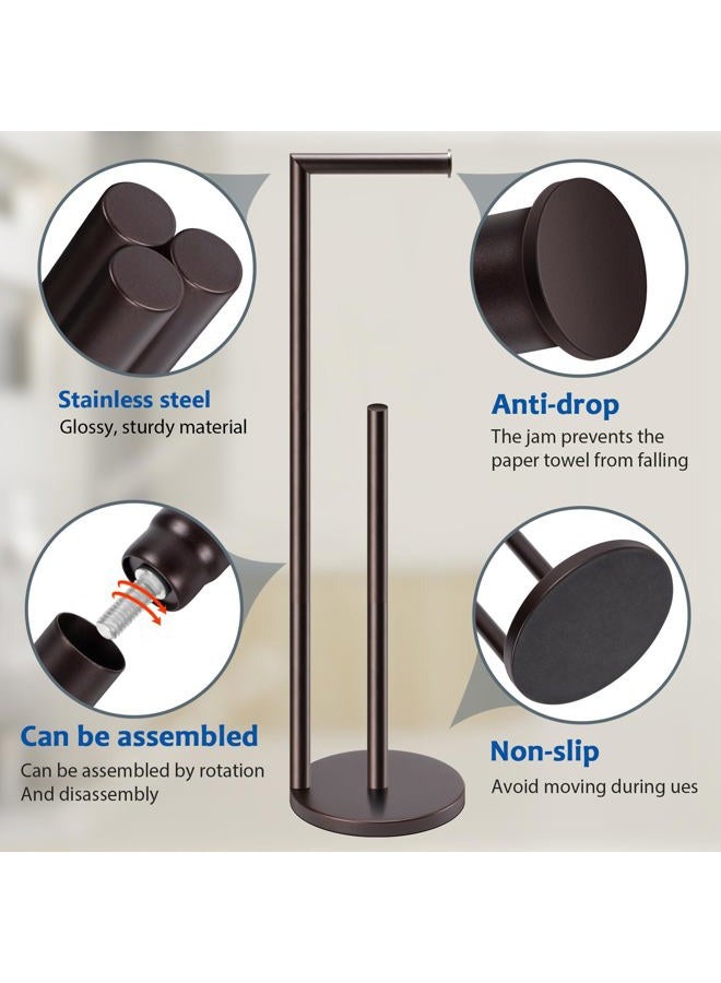 Batoliet Toilet Paper Holder Stand,Toilet Paper Holder Free Standing,Bronze Toilet Paper Roll Holder for 4 Rolls,Bathroom Toilet Paper Holder with Storage - Image 3