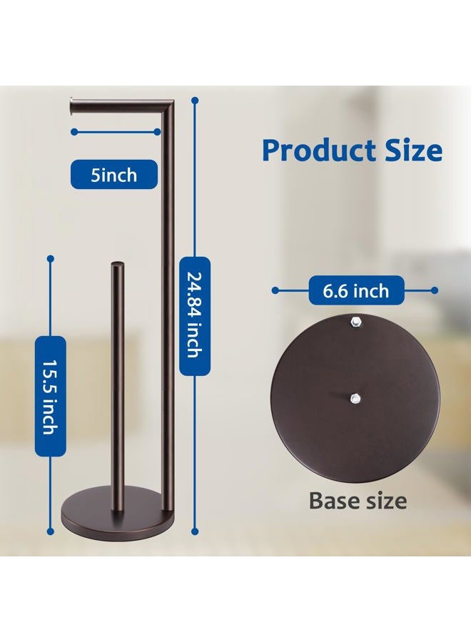 Batoliet Toilet Paper Holder Stand,Toilet Paper Holder Free Standing,Bronze Toilet Paper Roll Holder for 4 Rolls,Bathroom Toilet Paper Holder with Storage - Image 2
