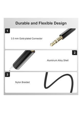 3.5mm كابل الصوت Aux كابل مضفر ذكر إلى ذكر ستيريو مساعد Aux جاك لفون iPad سامسونج الهواتف الذكية أقراص سيارة المنزل ستريو سماعات الرأس المتكلم - view 3