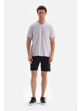 dagi Lilac V Neck Basic Supima T-Shirt  - Image 2
