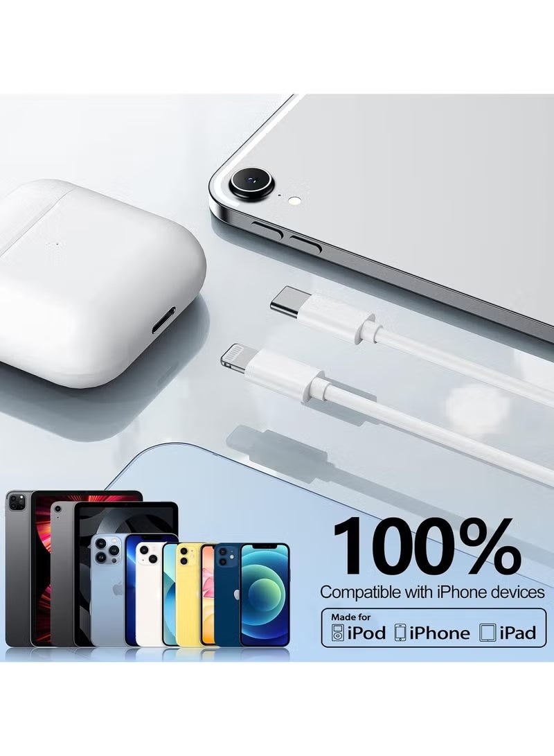 بروماس عبوة من 2 كابل شحن سريع USB-C إلى تايب سي ولايتنينج بقدرة 60 واط – نقل بيانات عالي السرعة، تصميم مضفر قوي، متوافق مع الآيفون والآيباد والماك بوك وسامسونج وهواوي والمزيد - Image 3