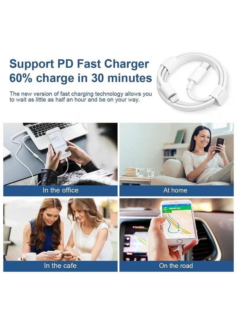 بروماس عبوة من 2 كابل شحن سريع USB-C إلى تايب سي ولايتنينج بقدرة 60 واط – نقل بيانات عالي السرعة، تصميم مضفر قوي، متوافق مع الآيفون والآيباد والماك بوك وسامسونج وهواوي والمزيد - Image 5