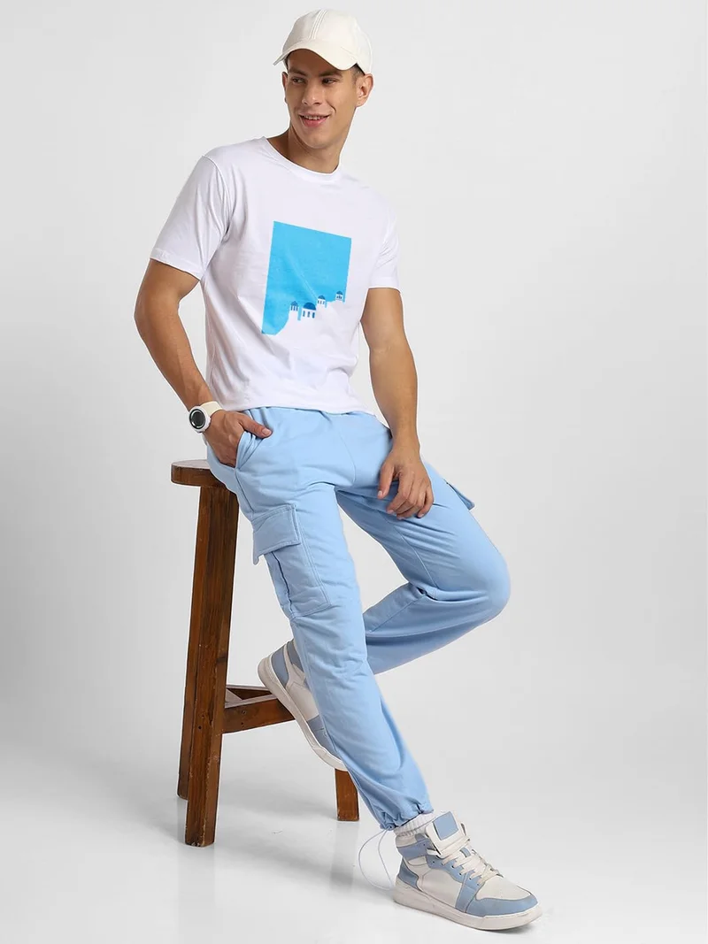 NOBERO  Men's White Graphic Print T-Shirt for Men | Best Price UAE