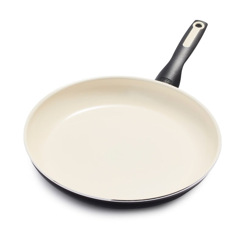 GreenPan Rio Healthy Ceramic Nonstick 12" Frying Pan Skillet, PFAS-Free, Dishwasher Safe, Black - Image 1