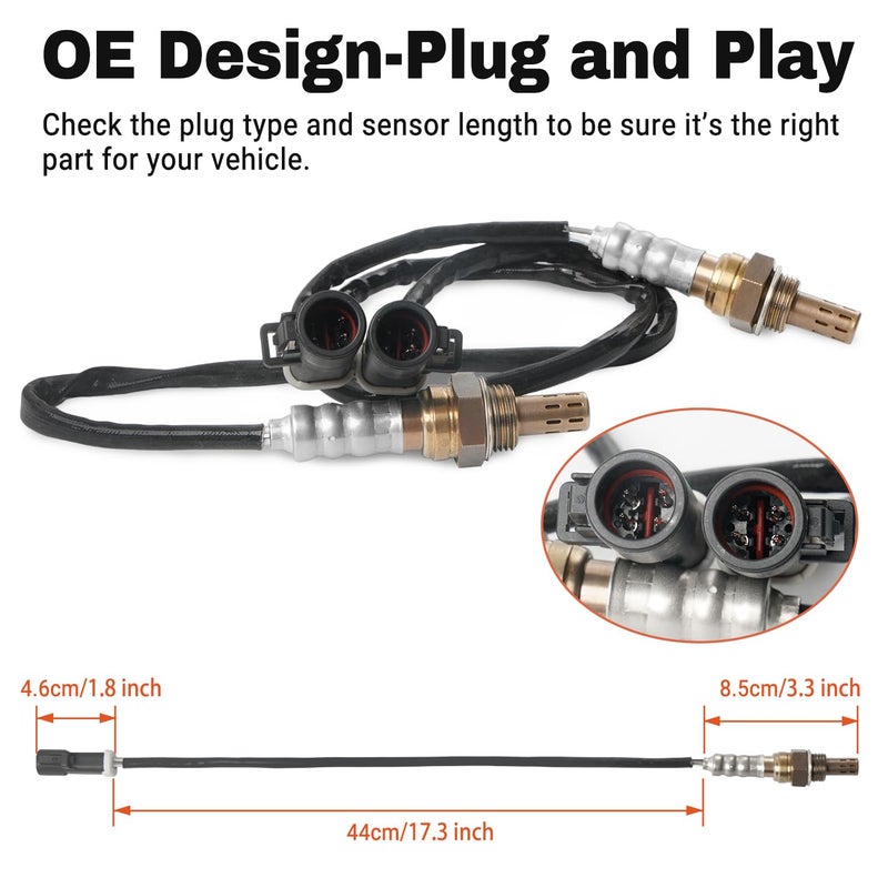 BELKEBIR 4PCS 15717 Oxygen Sensor Upstream Downstream O2 Sensor Compatible with Ford F150 F250 F350 Ranger Escape Explorer Mustang Foucs Expedition Mazda Lincoln Jaguar Mercury Aston Martin Replace 15716 15718 - Image 2