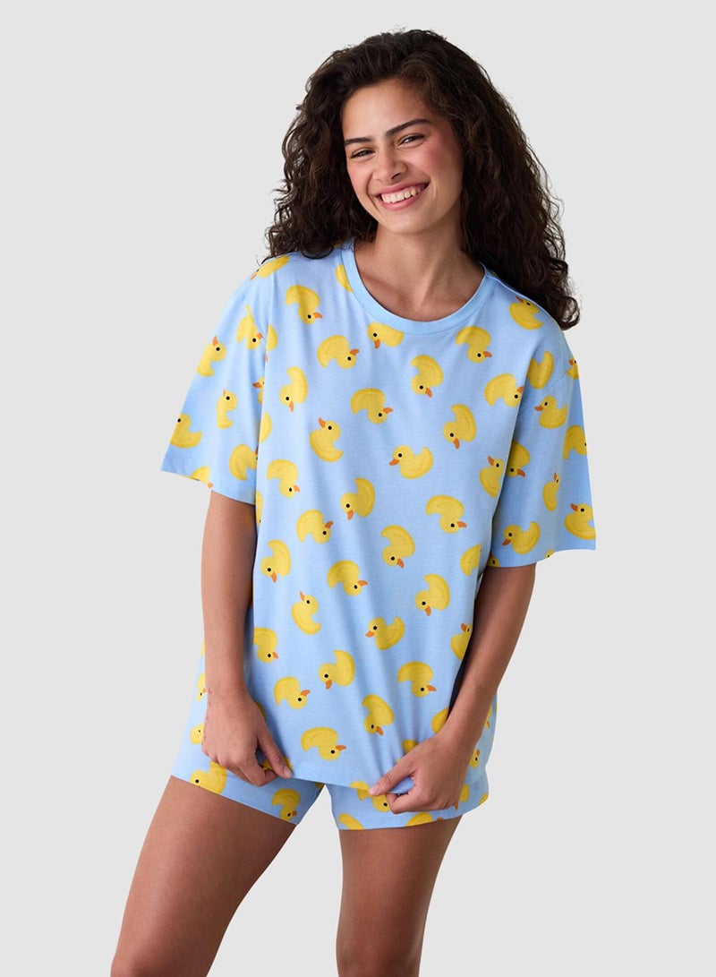 Penti Cuteness Blue Cotton Shorts Set - Image 1