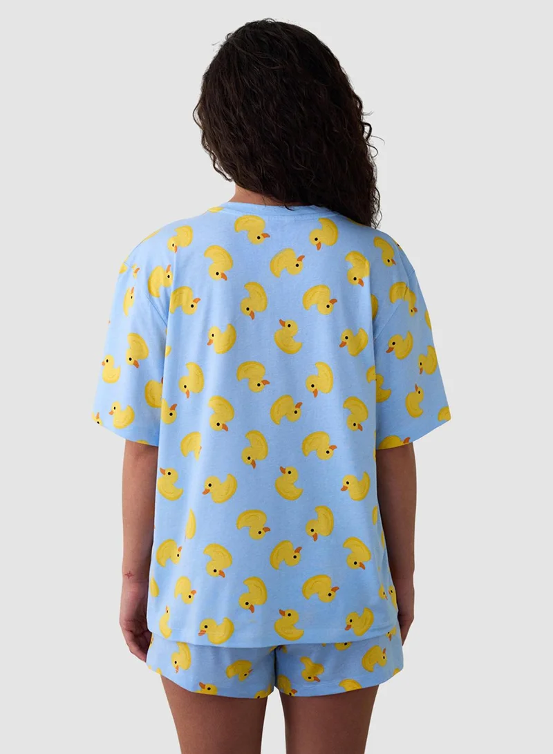 Penti Cuteness Blue Cotton Shorts Set