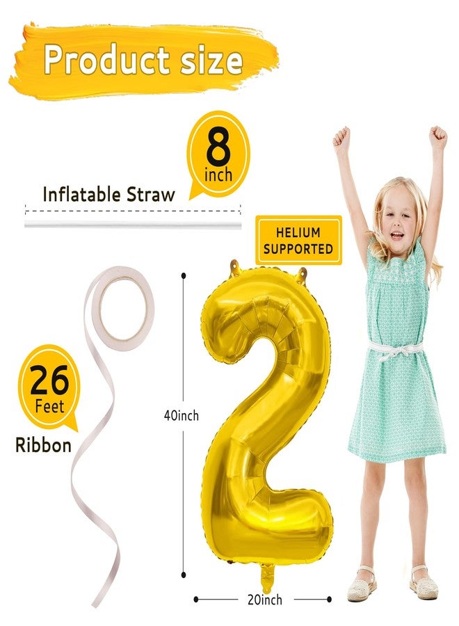 Nelisylux 2026 Balloons 2026 Graduation Decorations - 40" Large 2026 Gold Foil Number Balloon Graduation Party Decor Graduation Balloons Class of 2026 Birthday Anniversary Graduation Party Favors Supplies - Image 3