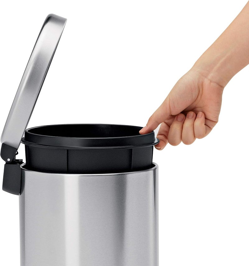 Simple Human 4.5 Liter / 1.2 Gallon Round Bathroom Step Trash Can, Brushed Stainless Steel - Image 5