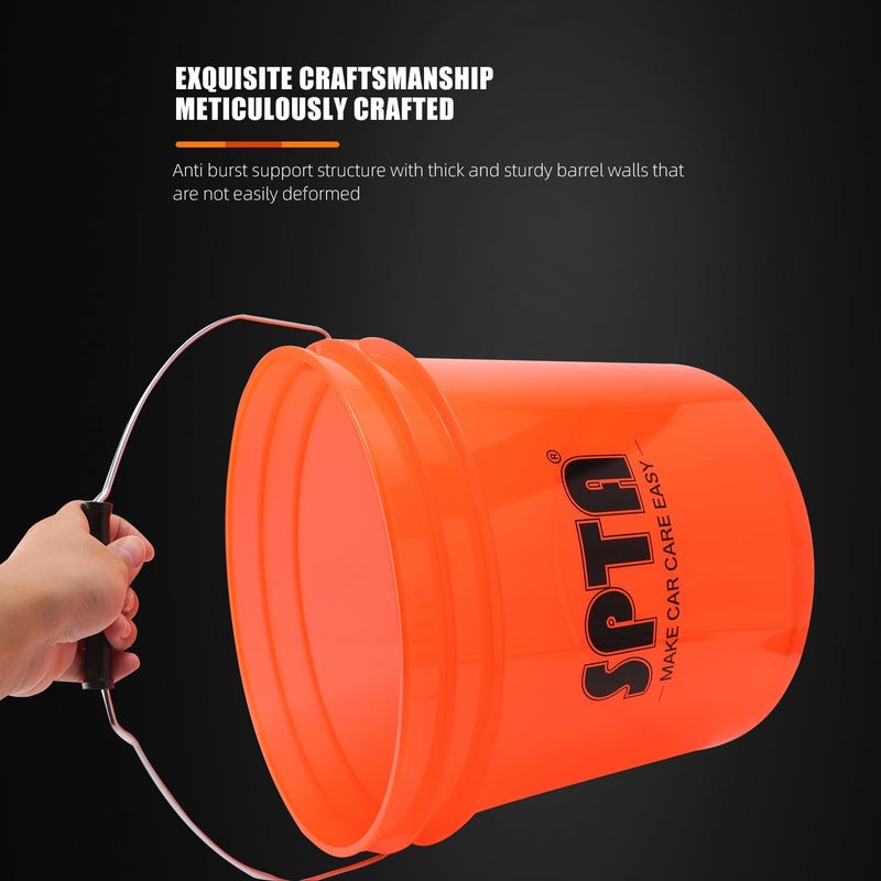 SPTA 29Pcs Car Wash Bucket Set - 15L Scratch Free Detailing Kit with Wash Mitt, Sponges, and Brushes - Image 3