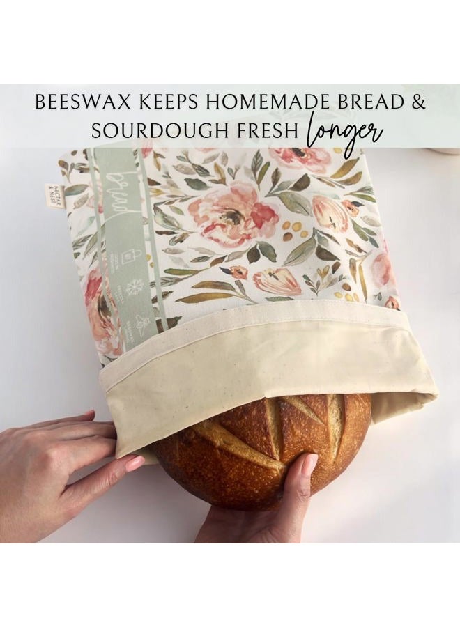 Nectar & Nest Bread Baker Set, Reusable Beeswax Bread Bags for Homemade Bread, Sourdough Bag, Organic Cotton Beeswax Bowl Cover, Limited-Edition Artist Series - Image 3