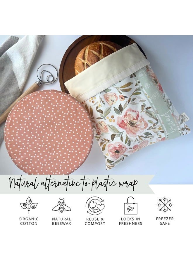 Nectar & Nest Bread Baker Set, Reusable Beeswax Bread Bags for Homemade Bread, Sourdough Bag, Organic Cotton Beeswax Bowl Cover, Limited-Edition Artist Series - Image 5