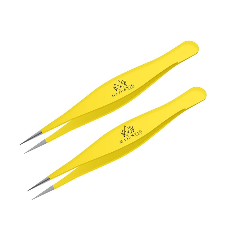 Majestic Bombay Fine Point Tweezers for Women and Men  Splinter Ticks Facial Brow and Ingrown Hair RemovalSharp Needle Nose Surgical Tweezers Precision Pluckers best tweezers for chin hair