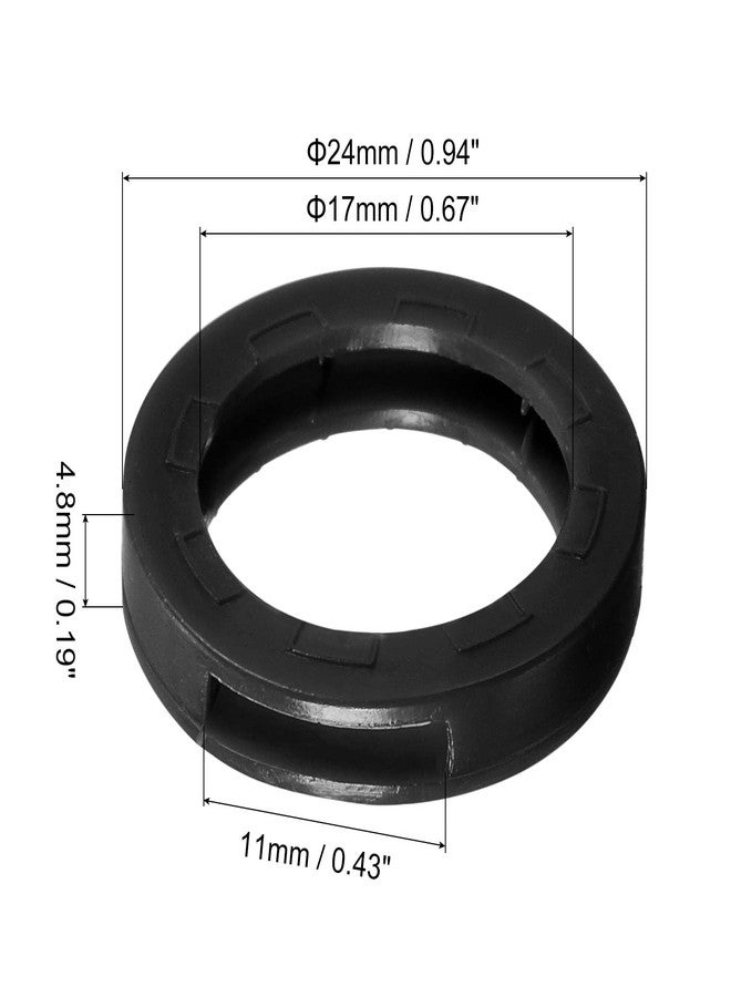 PATIKIL Key Cap Cover Rings, 10Pcs 24mm Keys Identifier Coding Tags Silicone Sleeve for Office House Apartment Black - Image 2