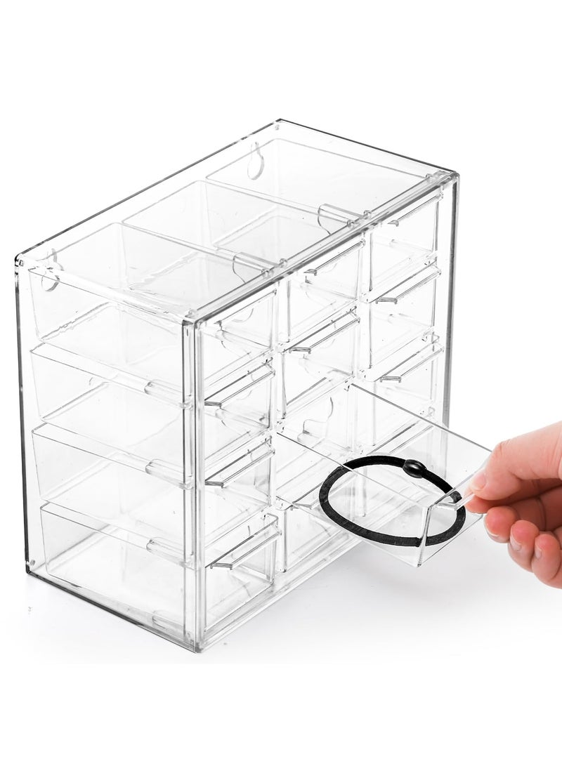 SYOSI 2 Pack Mini Desk Organizer with 12 Removable Drawers, Clear Plastic Desktop Drawer Organizer for DIY Crafts, Art Supplies, Cosmetic, Jewelry Storage, Compact and Space-Saving Design - Image 5