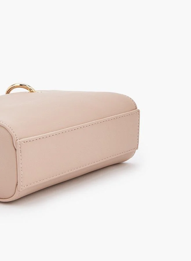 Flora Bella By Shoexpress blush Textured Crossbody Bag With Scarf Accent for Women | Best Price UAE
