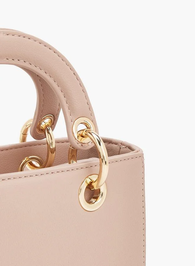 Flora Bella By Shoexpress blush Textured Crossbody Bag With Scarf Accent for Women | Best Price UAE