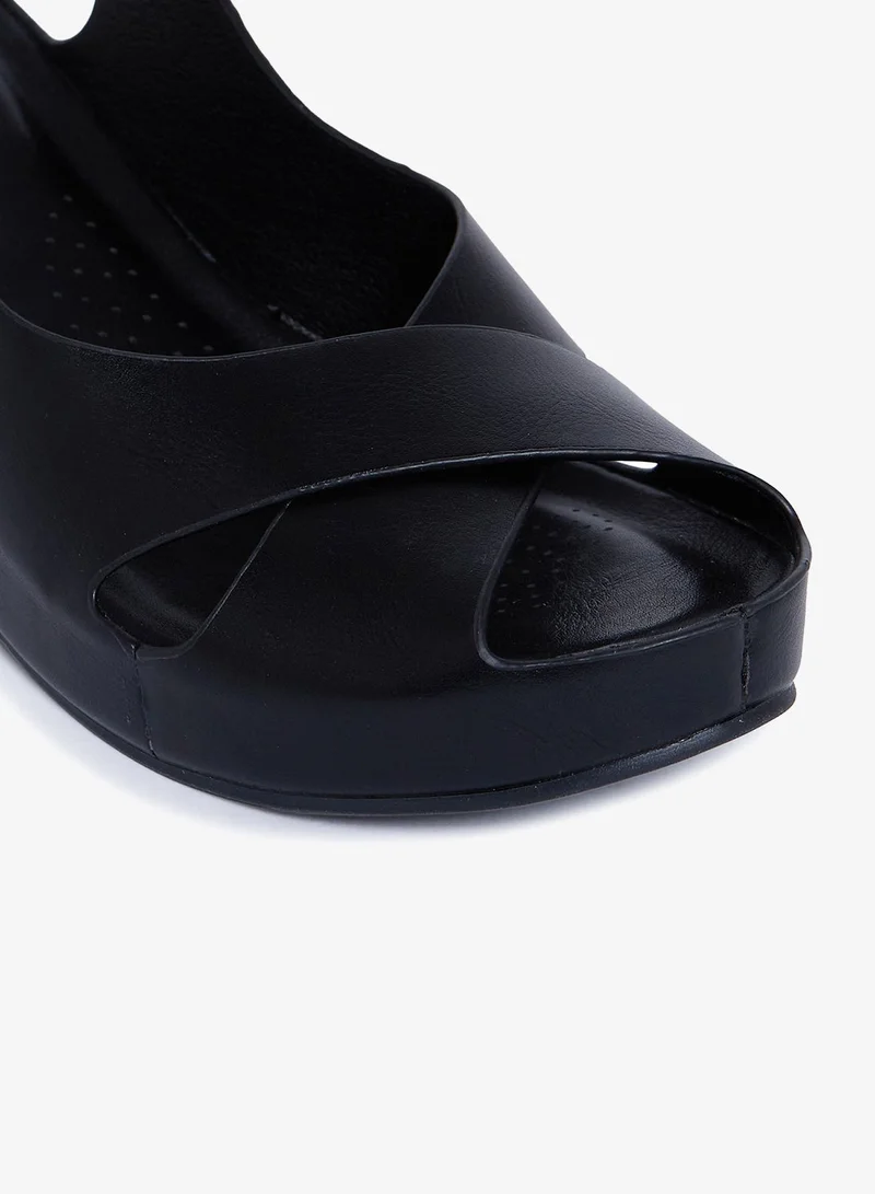 Geoomnii BLACK Geoomnii Comfort Slide Sandals for Women – Cushioned Slip-On Casual Sandals for Daily Wear, Home, Travel & Walking for Women | Best Price UAE