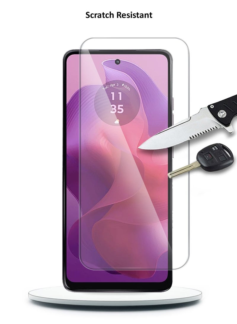 Techie Motorola Moto G24 Case and Screen Protector Combo Pack 2 in 1 - Transparent TPU Bumper Case with HD Tempered Glass Screen Protector - Image 2