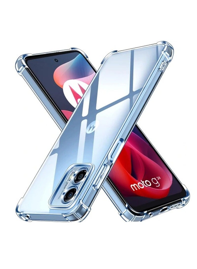 Techie Motorola Moto G24 Case and Screen Protector Combo Pack 2 in 1 - Transparent TPU Bumper Case with HD Tempered Glass Screen Protector - Image 3