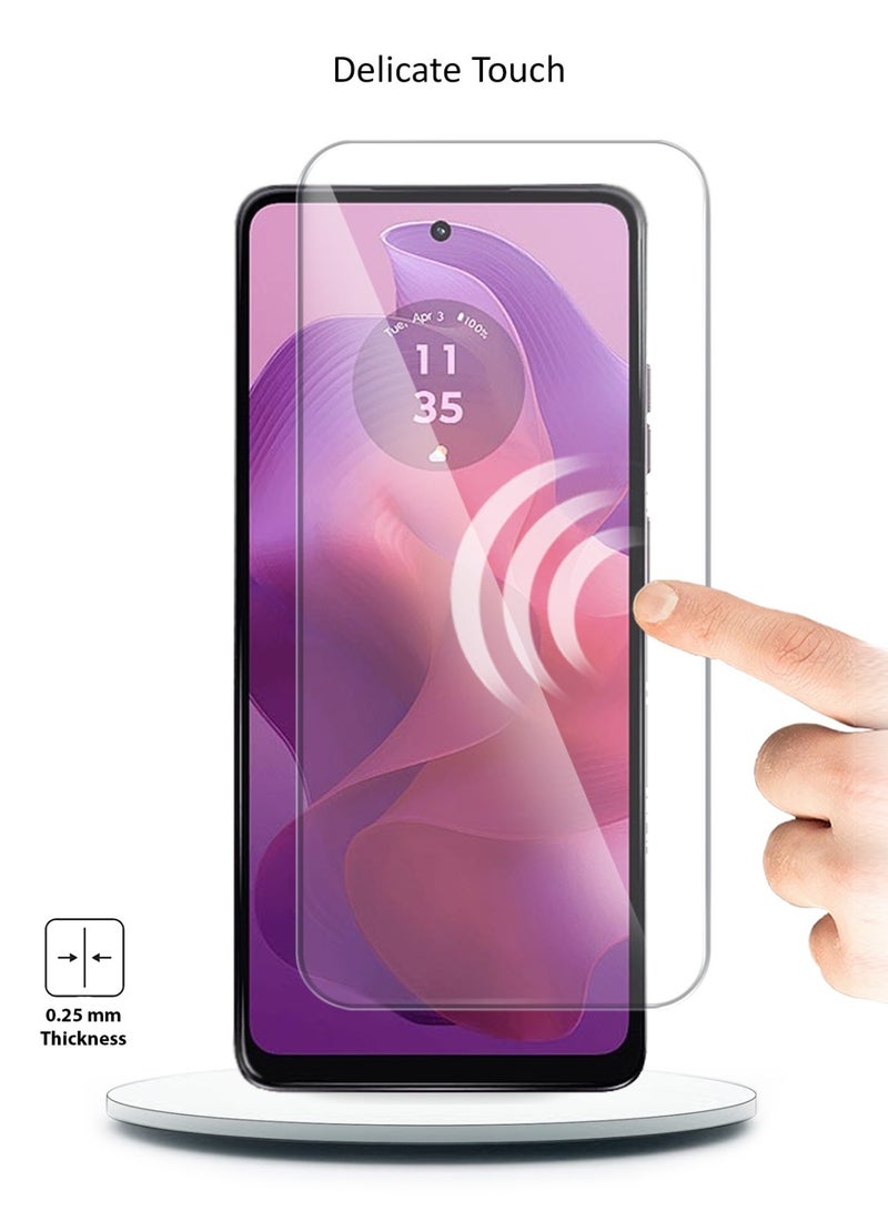 Techie Motorola Moto G24 Case and Screen Protector Combo Pack 2 in 1 - Transparent TPU Bumper Case with HD Tempered Glass Screen Protector - Image 4