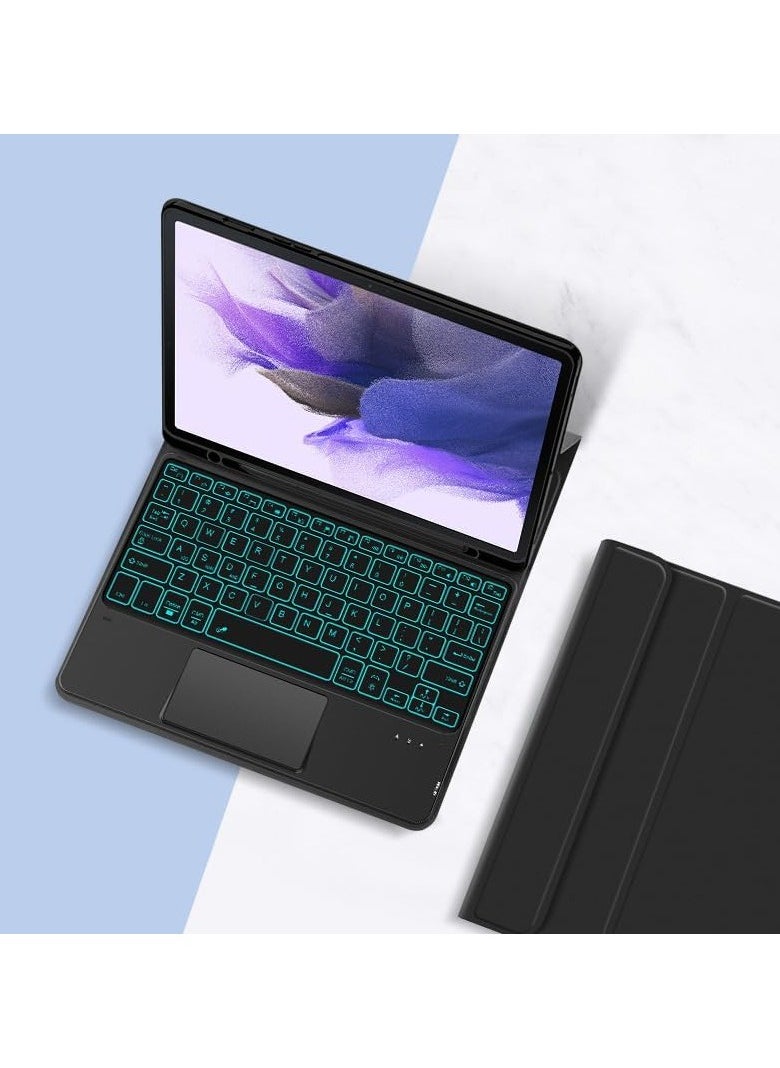 Arabic and English Keyboard Is Compatible with Samsung Galaxy Tab S9 11inch Keyboard Case - Touchpad Detachable Keyboard with Ultra-thin Leather Stand with S Pen Holder