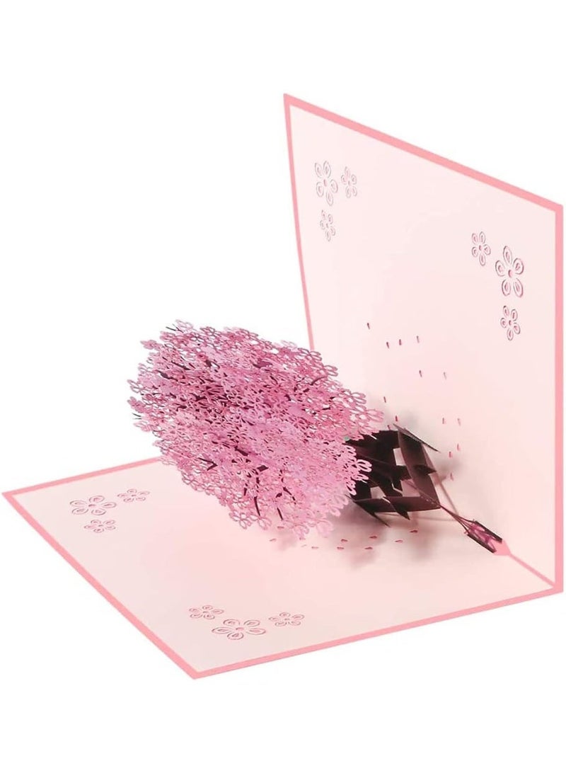 3D Pop Up Card with Romantic Lovers Under Cherry Tree, Handmade Greeting Card for Mother’s Day, Anniversary, Wedding, Valentine’s Day, for Wife, Husband, Girlfriend, Bride, or Mom - Image 3