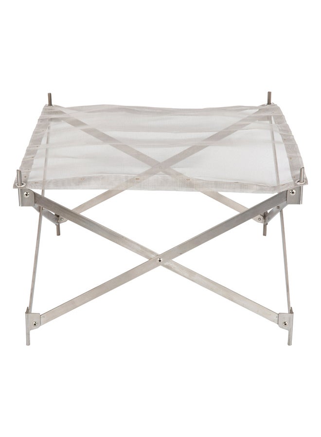 السنيدي شبك توليع فحم ستانلس ستيل مرن، فضي، مقاس 56*56*46 سم - Image 1