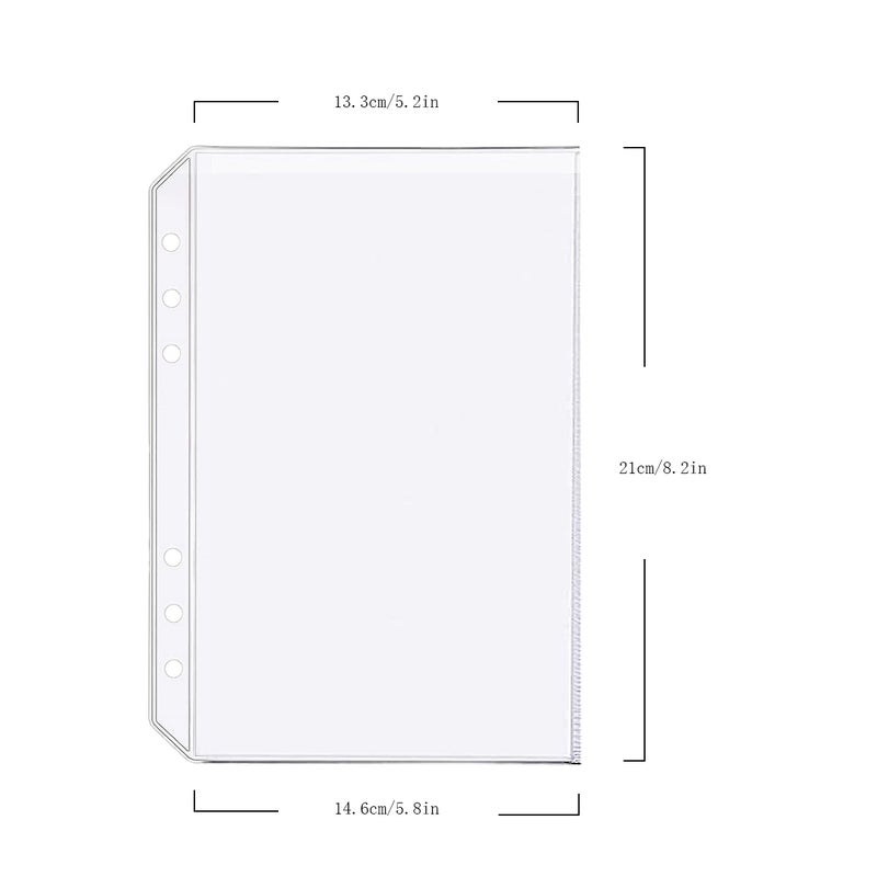 Zelten 6 Pack A5 6 Holes Binder Pockets Plastic Binder Folders Waterproof 6 Holes Holder for Receipt Ticket (Pocket, A5) - Image 2