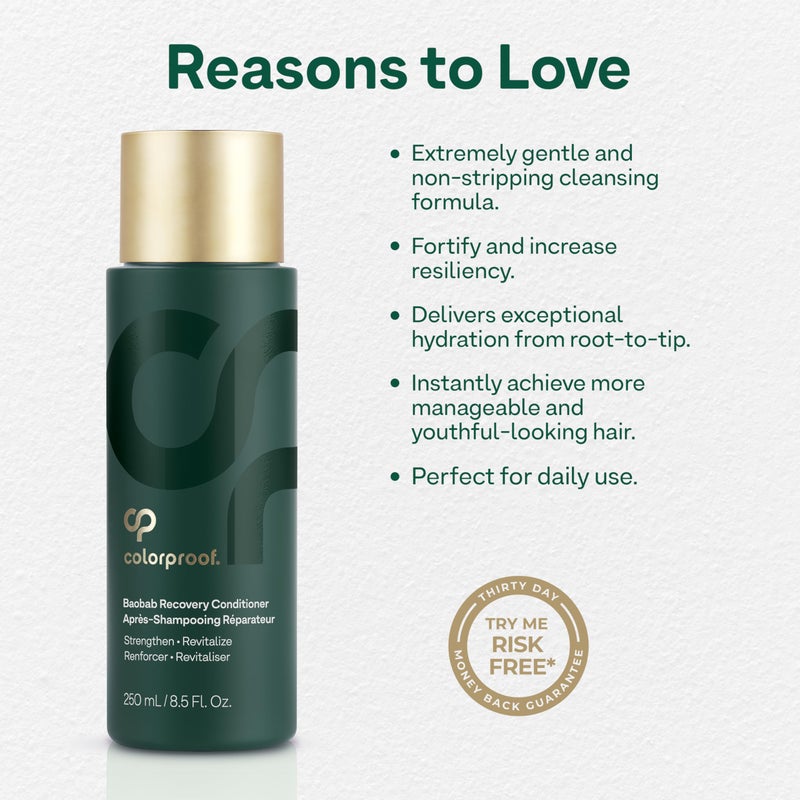 Colorproof Baobab Hair Recovery Conditioner 8.5 Fl. Oz. Sulfate Free Conditioner, Strengthening Hair Conditioner for Damaged Hair w/Peppercorn Patchouli Scent, - Image 3