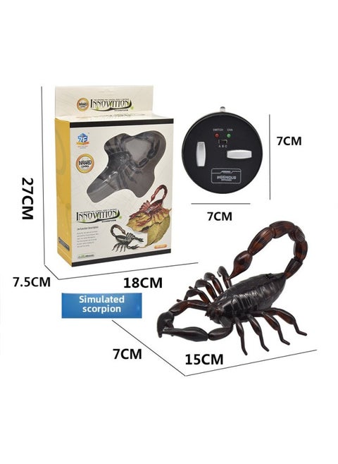 Explosions Strange Simulation Remote Control Animal Infrared Trick Remote Control Snake Remote Control Caterpillar Toy-Color:Remote Control Black Scorpion